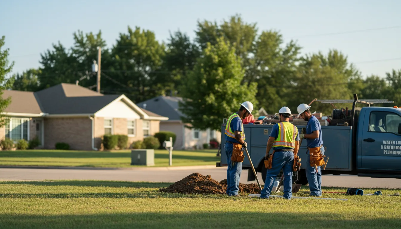 Residential water line and bathroom plumbing service in Hartford, OH